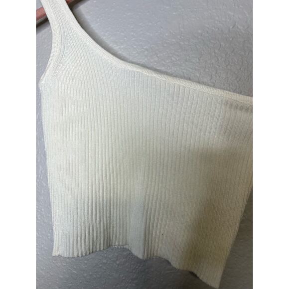 Superdown Ellie One Shoulder Ribbed Crop Top L - Picture 5 of 5